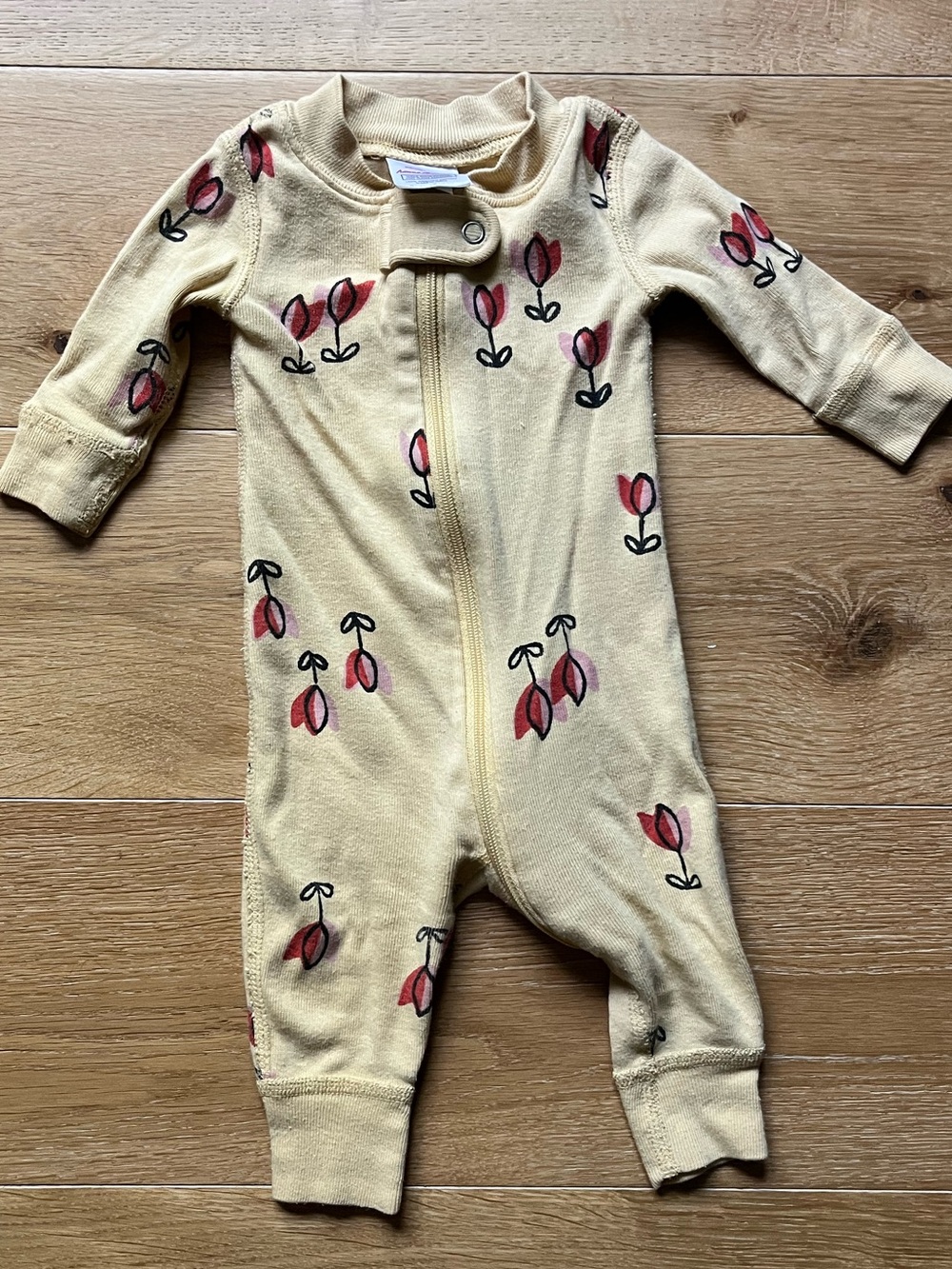 NB Hanna Andersson Yellow Floral Zip One-Piece